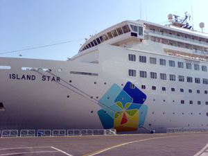 Island Star at port in Parma