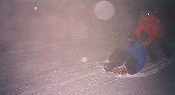 Dave & Jamie sledging on the A57!